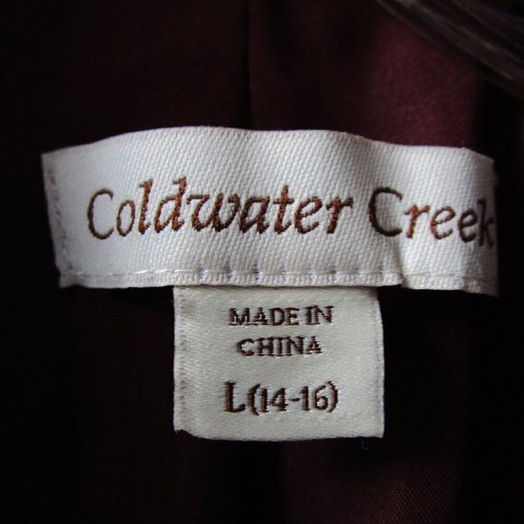 Cold Water Creek women's size L, Maroon Ultra Suede jacket, long sleeves, lined - Picture 3 of 16